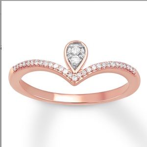 14K Rose gold diamond midi ring from Kay Jewelers